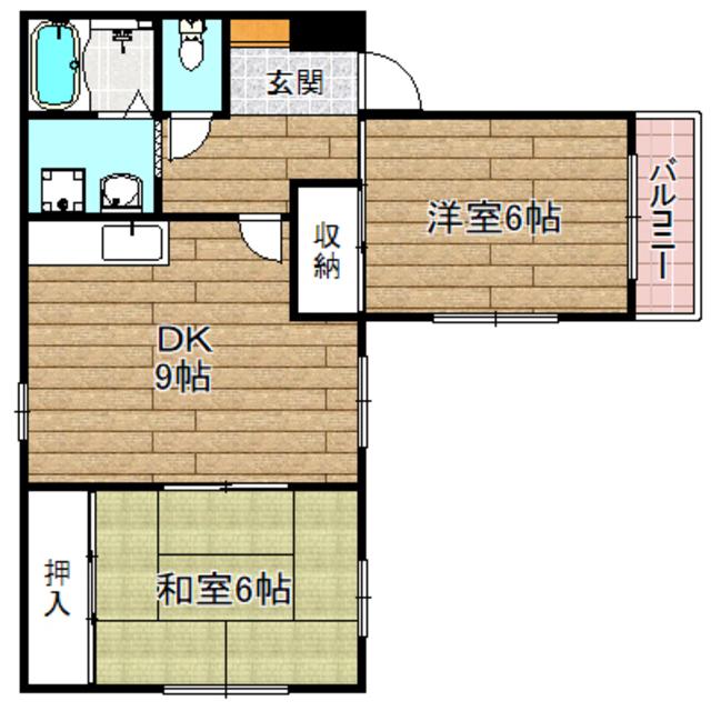郡家シャトルマンション3号棟(2DK/2階)の間取り写真