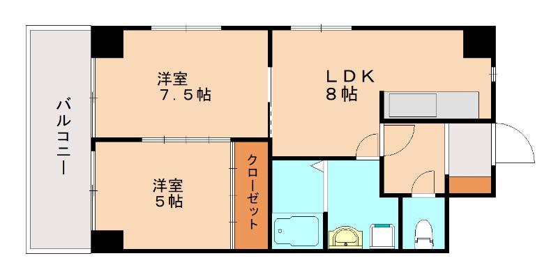 ロイヤルエレガンス(2LDK/12階)の間取り写真
