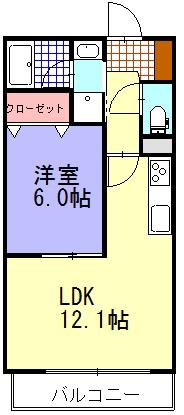 コートマグノリア(1LDK/1階)の間取り写真