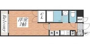 フルール須磨(1K/1階)の間取り写真