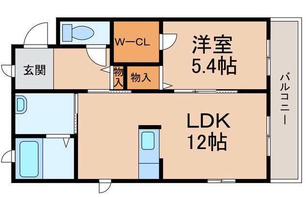 ベレオ古江見(1LDK/2階)の間取り写真
