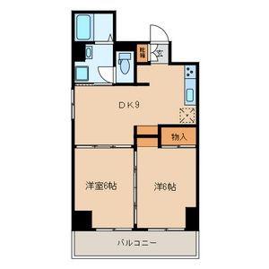 SKハイム希陽(2DK/6階)の間取り写真