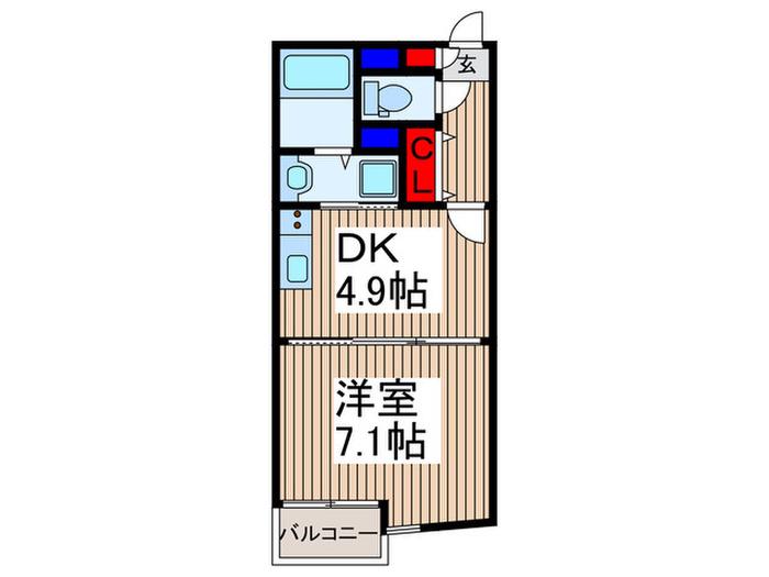 ART FULL TOKOROZAWA HILLS(1DK/3階)の間取り写真