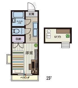 BCASA川越南大塚RE-BORN(ワンルーム/2階)の間取り写真
