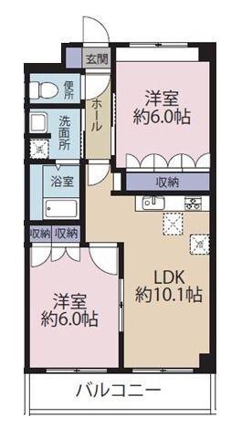 プランドール鶴間(2LDK/2階)の間取り写真