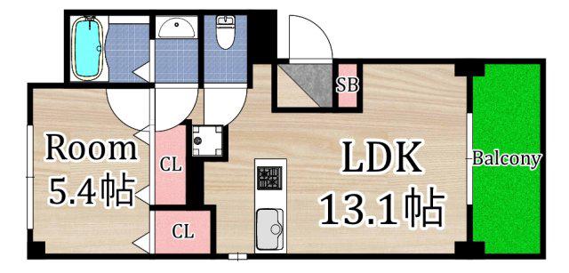 モンテローザ北斗町(1LDK/1階)の間取り写真