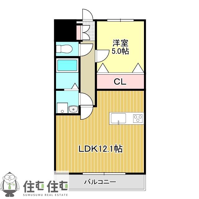 サンアップロイヤル浄水I(1LDK/1階)の間取り写真