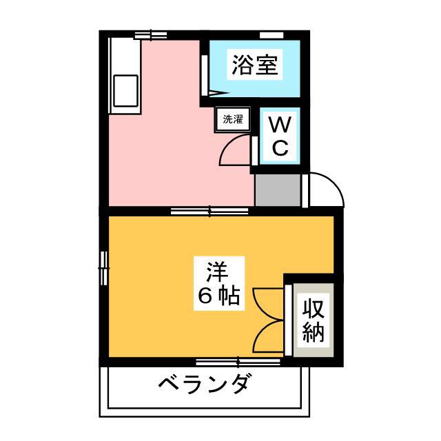 プラザラビット(1K/2階)の間取り写真