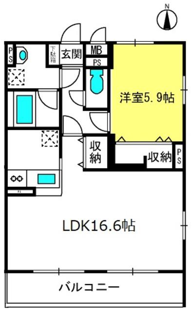 パミール大成(1LDK/3階)の間取り写真