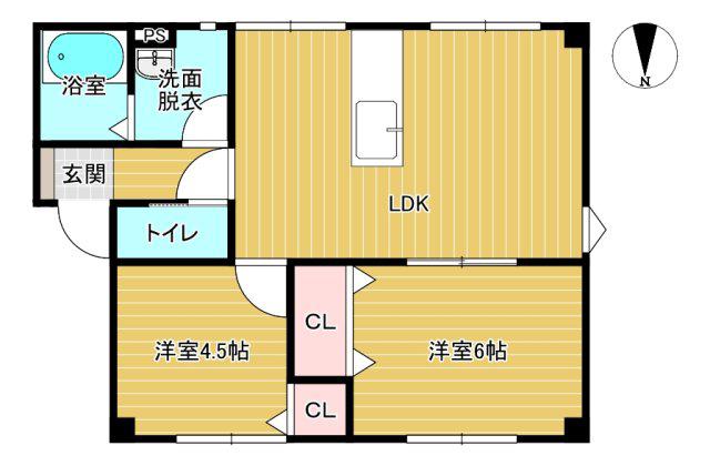 プラドールC(2LDK/1階)の間取り写真