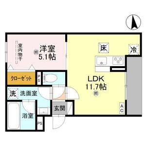 WEALTH JOTO II(1LDK/1階)の間取り写真