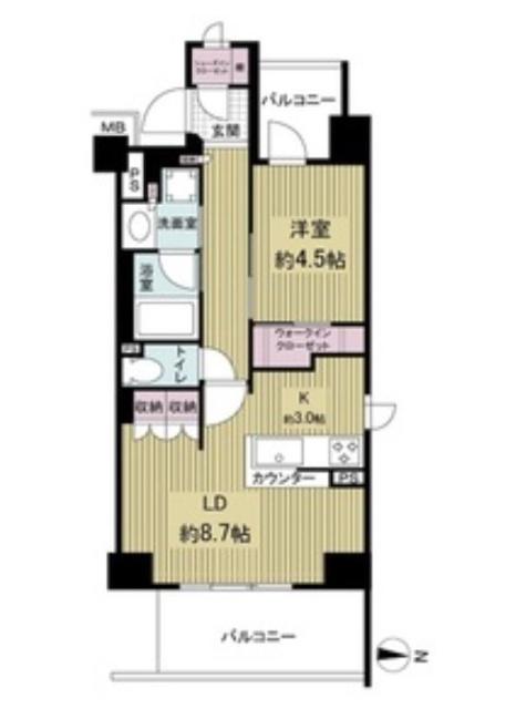 ブランシエラ東京住吉(1LDK/6階)の間取り写真