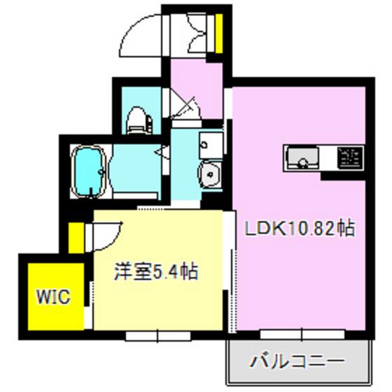 ジェネラス(1LDK/2階)の間取り写真