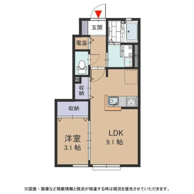 ＪＲ関西本線 春田駅 徒歩15分 2階建 築19年(1LDK/1階)の間取り写真