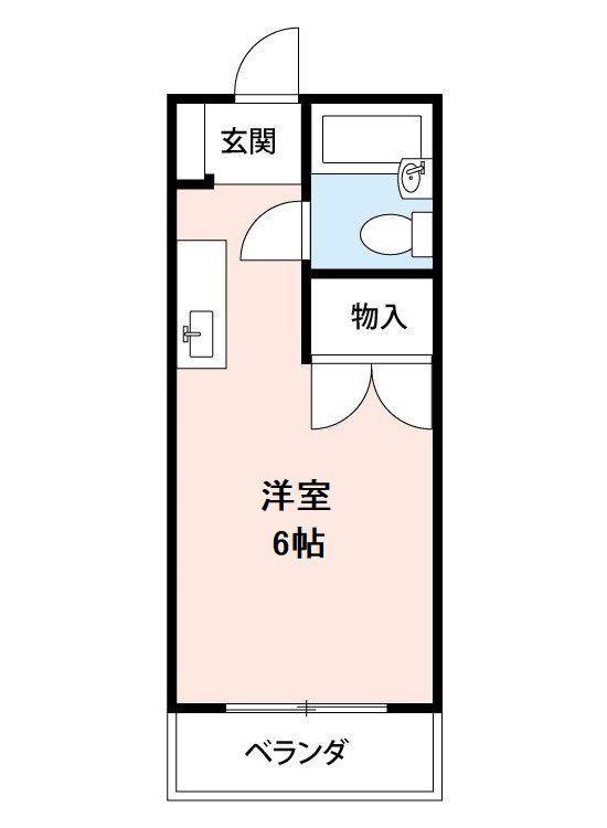 リスタ所沢(1K/2階)の間取り写真