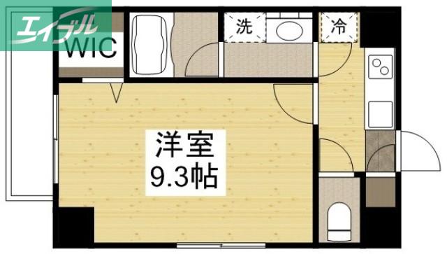 エトワール(1K/4階)の間取り写真