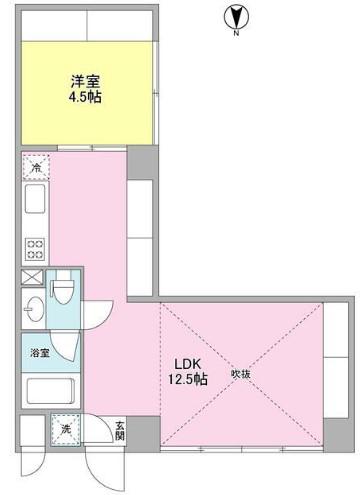 ウェルタワー(1LDK/3階)の間取り写真