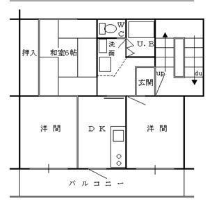 四反田ハイツ(3DK/2階)の間取り写真