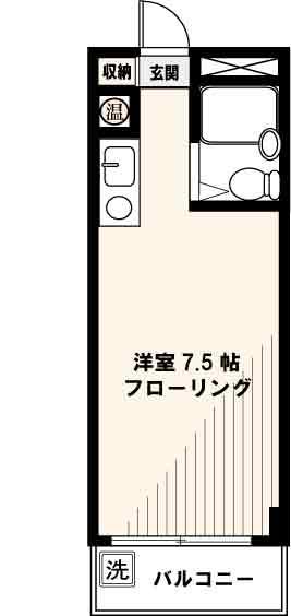MNフラット(ワンルーム/1階)の間取り写真