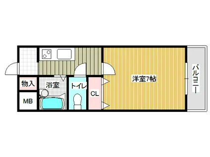 サンシャ2(1K/4階)の間取り写真