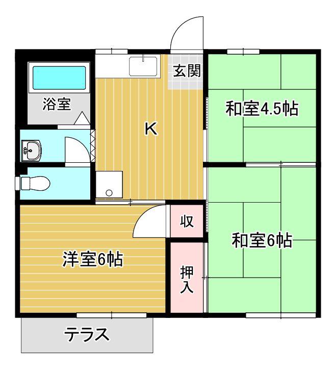 メゾンラフォーレ(3K/1階)の間取り写真