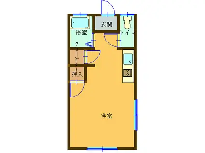 シテイハイム星花(ワンルーム/1階)の間取り写真