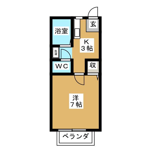 フレグランス郵とぴあA(1K/1階)の間取り写真