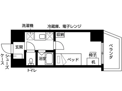 インコントラーレ神戸港島(ワンルーム/2階)の間取り写真