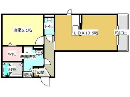 セジュールメグIII(1LDK/2階)の間取り写真