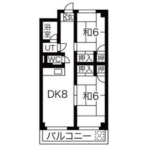 NTビル白壁(2DK/4階)の間取り写真
