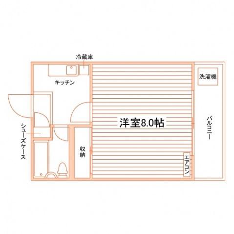 ミッキーハウス(1K/3階)の間取り写真