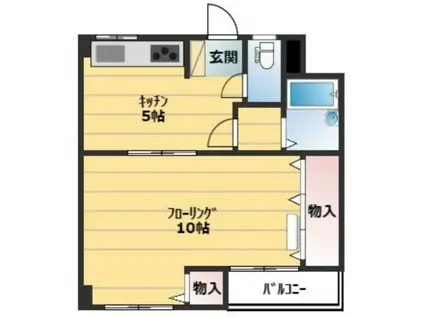 中野コーポビアネーズ(1K/9階)の間取り写真