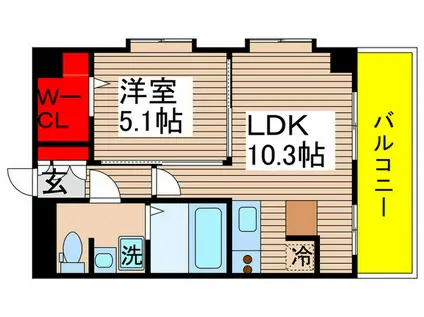 ダイワティアラ村上III(1LDK/6階)の間取り写真