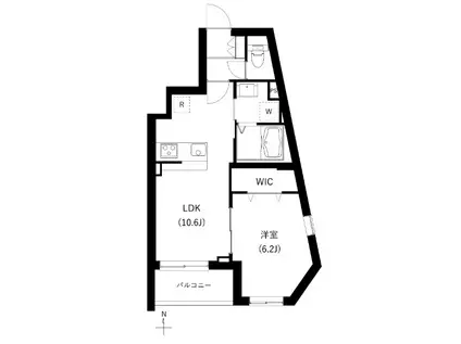 クレヴァンス神楽坂(1LDK/4階)の間取り写真