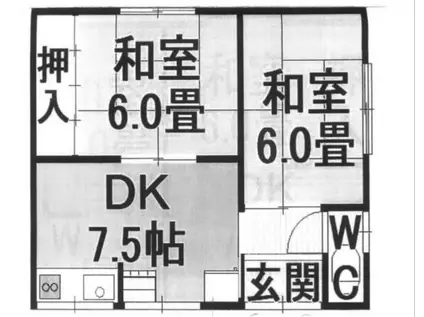 ちぐさ荘(2DK/2階)の間取り写真