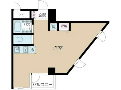 キタノハウス 一棟(ワンルーム/4階)の間取り写真