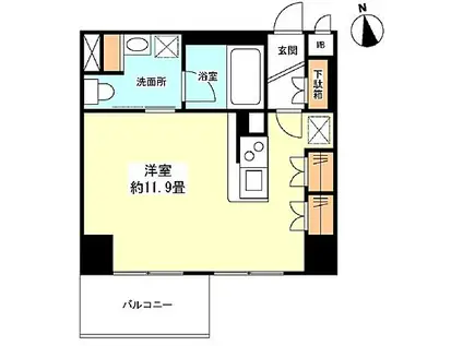 グランカーサ新宿御苑(ワンルーム/4階)の間取り写真