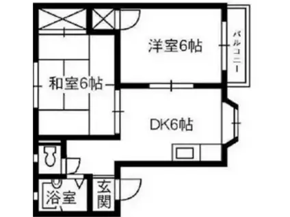 アメニティ中村(2DK/2階)の間取り写真