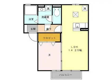レ・ジーナ(1LDK/1階)の間取り写真