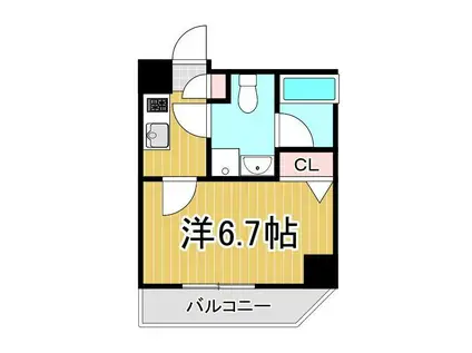 ジェノヴィア綾瀬スカイガーデン(1K/7階)の間取り写真