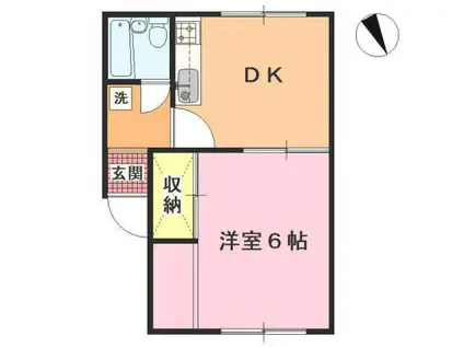 石井アパート(1DK/2階)の間取り写真