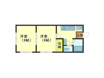 コートエムズ(2K/2階)の間取り写真