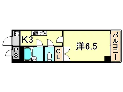 ベルメーユ滝原(1K/2階)の間取り写真