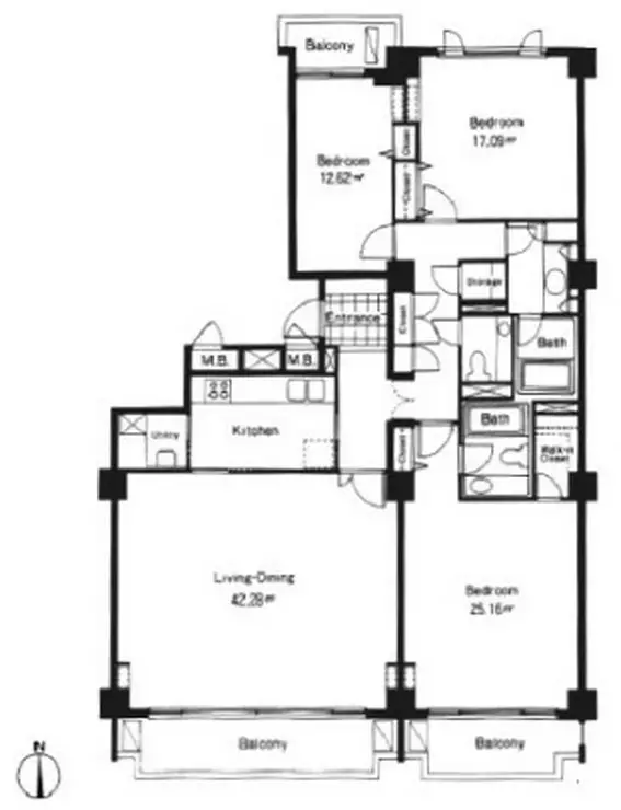 広尾ガーデンヒルズM棟 6階階 間取り