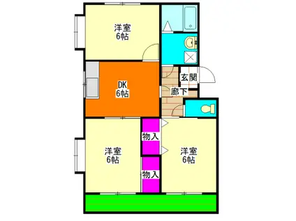 メゾン・オーガスト(3DK/3階)の間取り写真