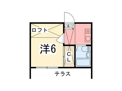 MISTRAL神屋町 ウエスト(1K/1階)の間取り写真