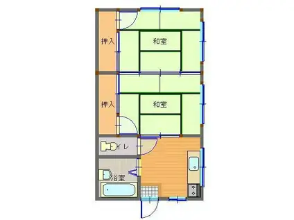 こうのすハイツ(2K/1階)の間取り写真