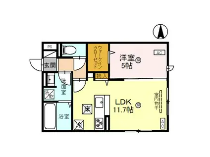 EUPHORIA籠池通(1LDK/1階)の間取り写真