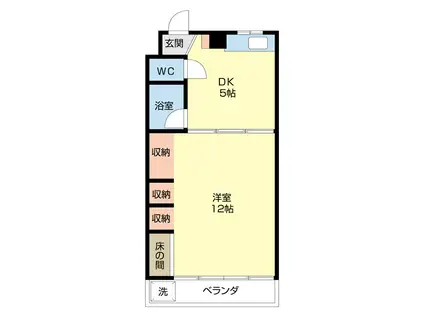 高浜台マンション(1DK/3階)の間取り写真