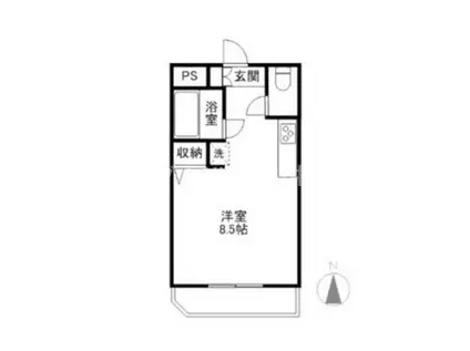 河合レジデンス(1K/2階)の間取り写真